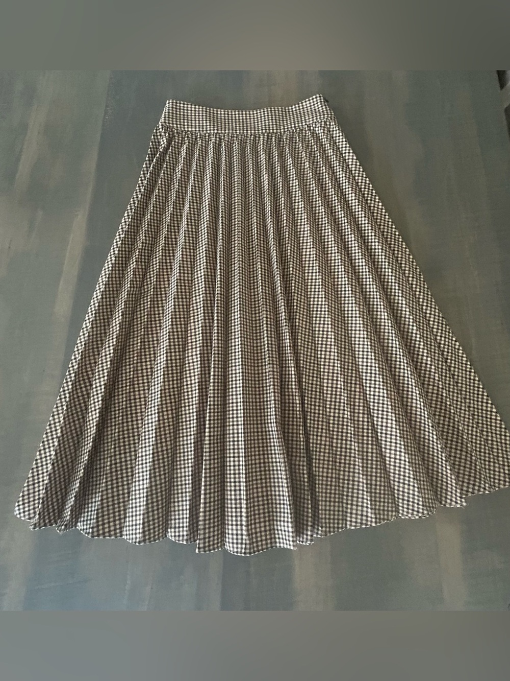 NWOT Scotch & Soda by Anthropologie Pleated Gingham Midi Skirt in Brown and Crea